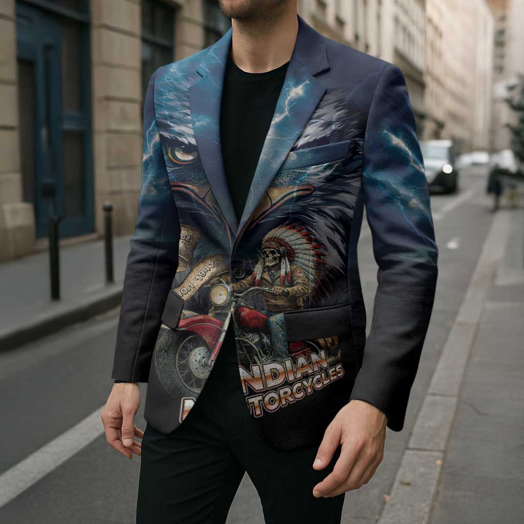 American Indian Legendary Motorcycle Blazer Native American Retro Rider - Wonder Print Shop