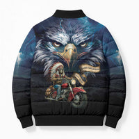 American Indian Legendary Motorcycle Bomber Puffer Jacket Native American Retro Rider - Wonder Print Shop