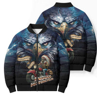 American Indian Legendary Motorcycle Bomber Puffer Jacket Native American Retro Rider - Wonder Print Shop
