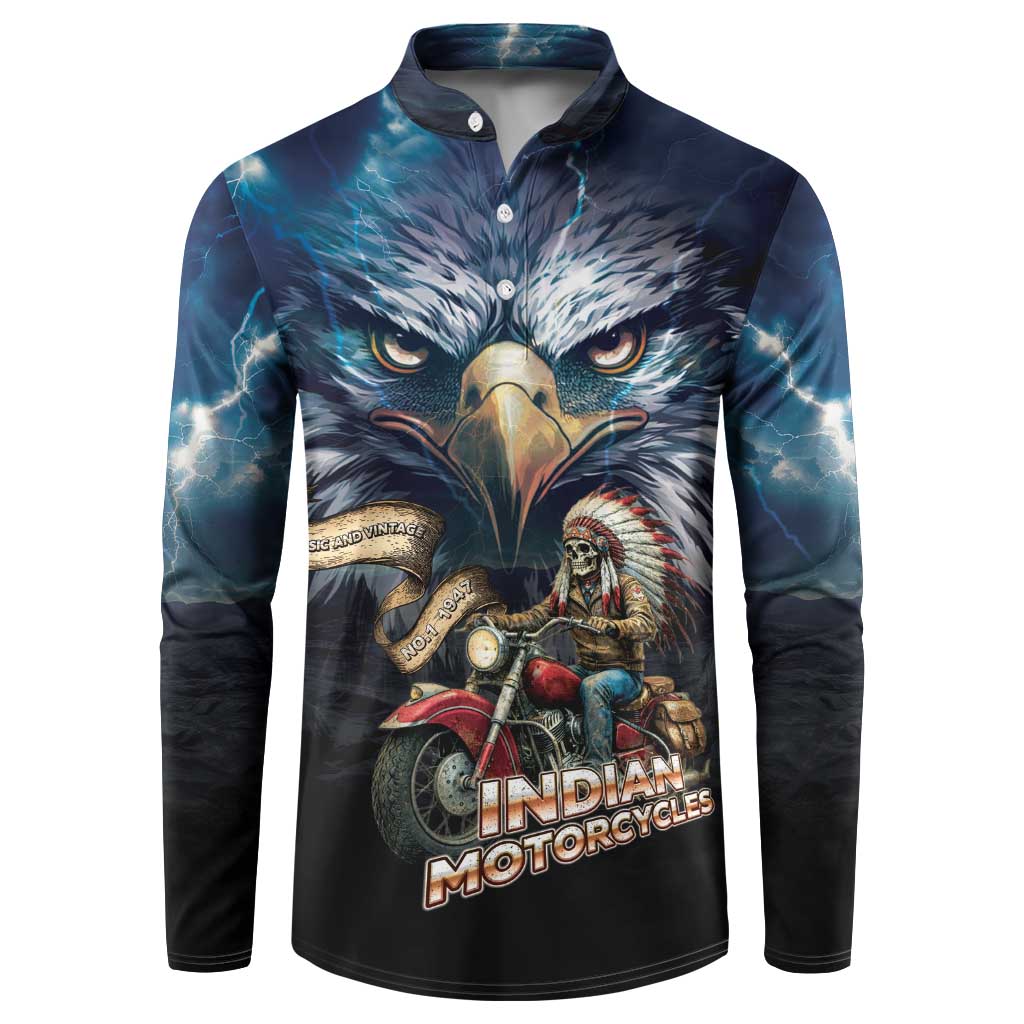 American Indian Legendary Motorcycle Button Sweatshirt Native American Retro Rider - Wonder Print Shop