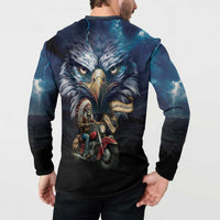 American Indian Legendary Motorcycle Button Sweatshirt Native American Retro Rider - Wonder Print Shop