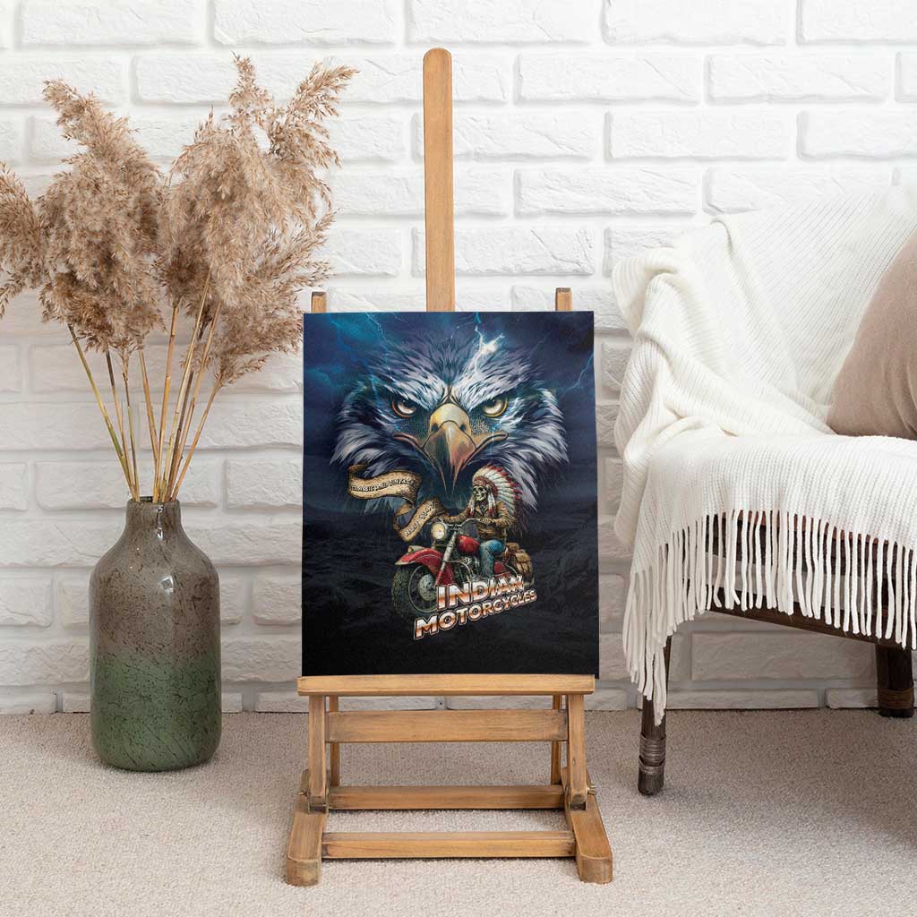 American Indian Legendary Motorcycle Canvas Wall Art Native American Retro Rider - Wonder Print Shop