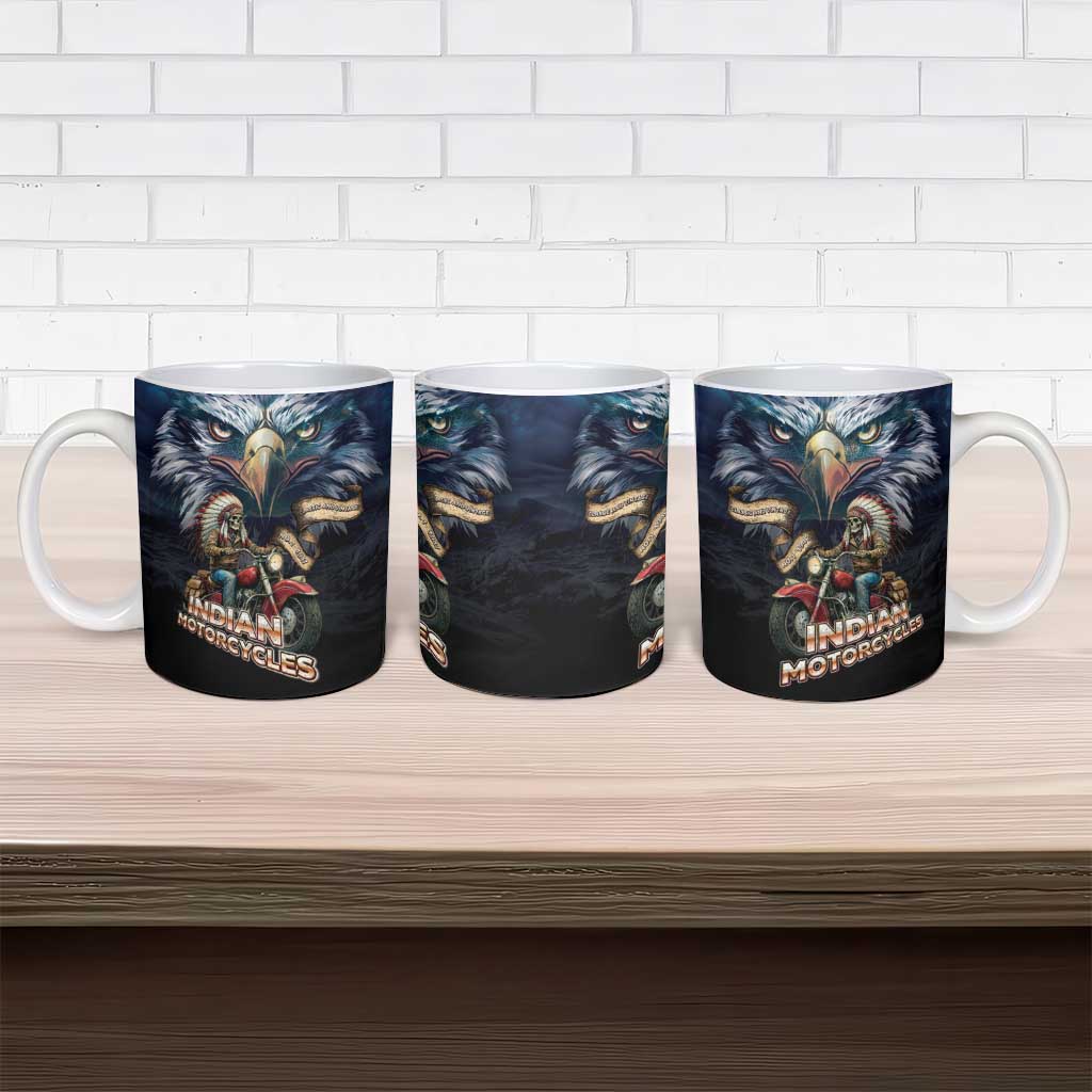 American Indian Legendary Motorcycle Ceramic Mug Native American Retro Rider - Wonder Print Shop