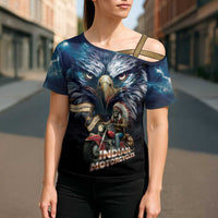 American Indian Legendary Motorcycle Cross Shoulder Shirt Native American Retro Rider - Wonder Print Shop