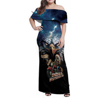American Indian Legendary Motorcycle Family Matching Off Shoulder Maxi Dress and Hawaiian Shirt Native American Retro Rider - Wonder Print Shop