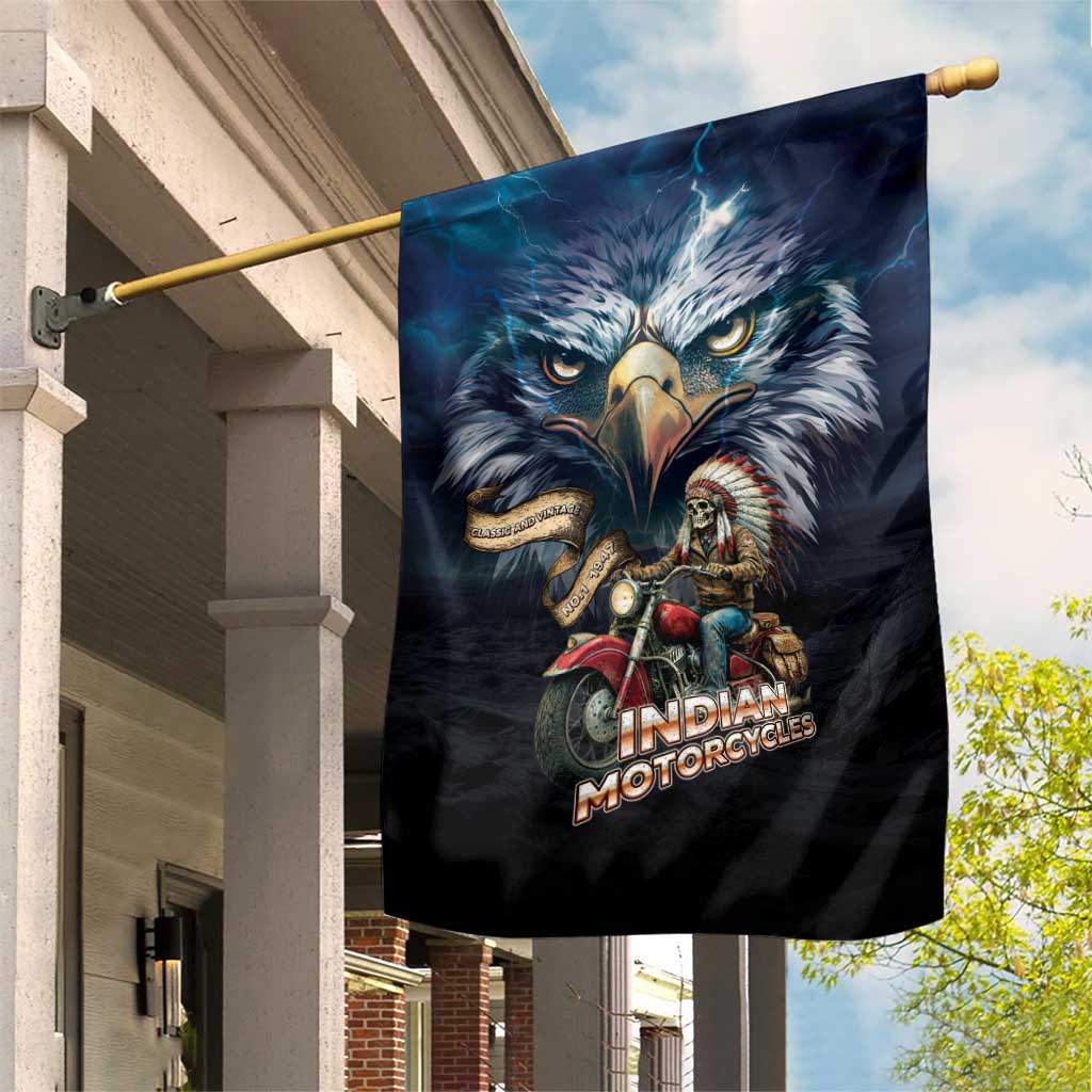 American Indian Legendary Motorcycle Garden Flag Native American Retro Rider - Wonder Print Shop