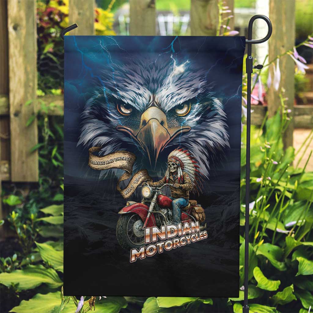 American Indian Legendary Motorcycle Garden Flag Native American Retro Rider - Wonder Print Shop