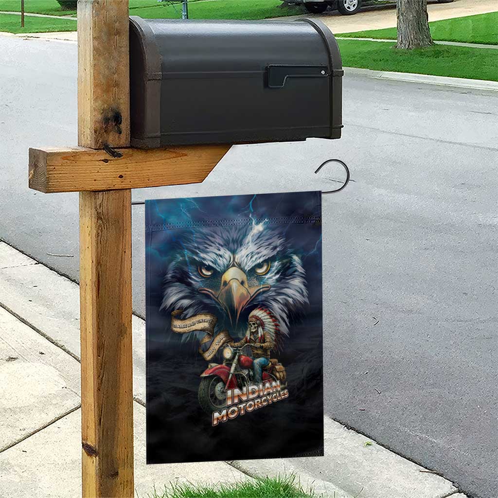 American Indian Legendary Motorcycle Garden Flag Native American Retro Rider - Wonder Print Shop