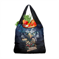 American Indian Legendary Motorcycle Grocery Bag Native American Retro Rider - Wonder Print Shop