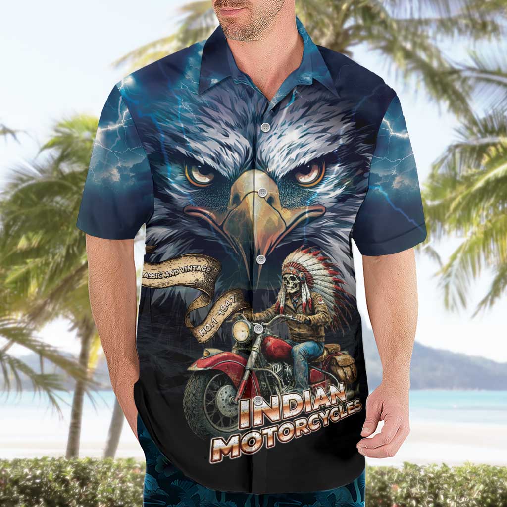 American Indian Legendary Motorcycle Hawaiian Shirt Native American Retro Rider - Wonder Print Shop