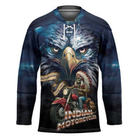 American Indian Legendary Motorcycle Hockey Jersey Native American Retro Rider - Wonder Print Shop