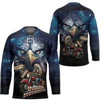 American Indian Legendary Motorcycle Hockey Jersey Native American Retro Rider - Wonder Print Shop