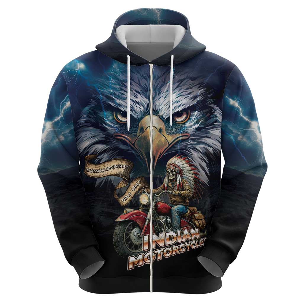 American Indian Legendary Motorcycle Hoodie Native American Retro Rider - Wonder Print Shop