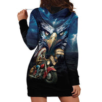 American Indian Legendary Motorcycle Hoodie Dress Native American Retro Rider - Wonder Print Shop