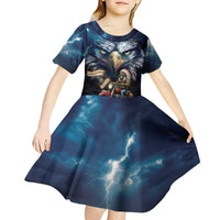 American Indian Legendary Motorcycle Kid Short Sleeve Dress Native American Retro Rider - Wonder Print Shop