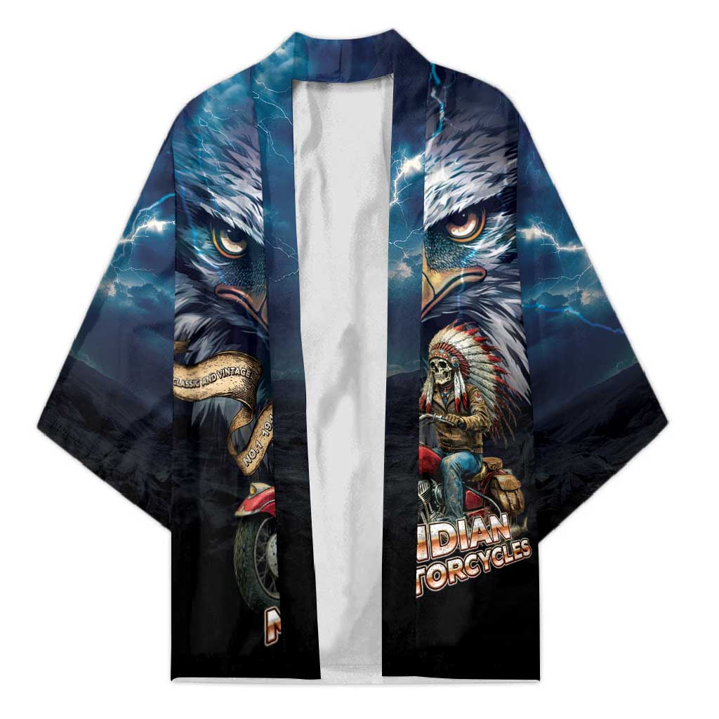 American Indian Legendary Motorcycle Kimono Native American Retro Rider - Wonder Print Shop