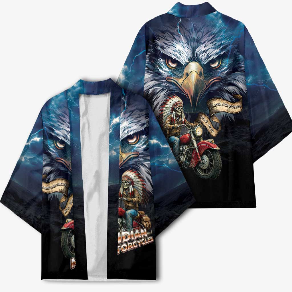 American Indian Legendary Motorcycle Kimono Native American Retro Rider - Wonder Print Shop