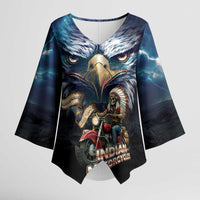 American Indian Legendary Motorcycle Kimono Sleeve Blouse Native American Retro Rider - Wonder Print Shop