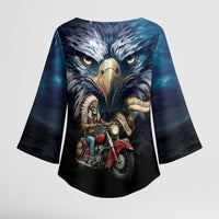 American Indian Legendary Motorcycle Kimono Sleeve Blouse Native American Retro Rider - Wonder Print Shop