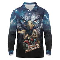 American Indian Legendary Motorcycle Long Sleeve Polo Shirt Native American Retro Rider - Wonder Print Shop