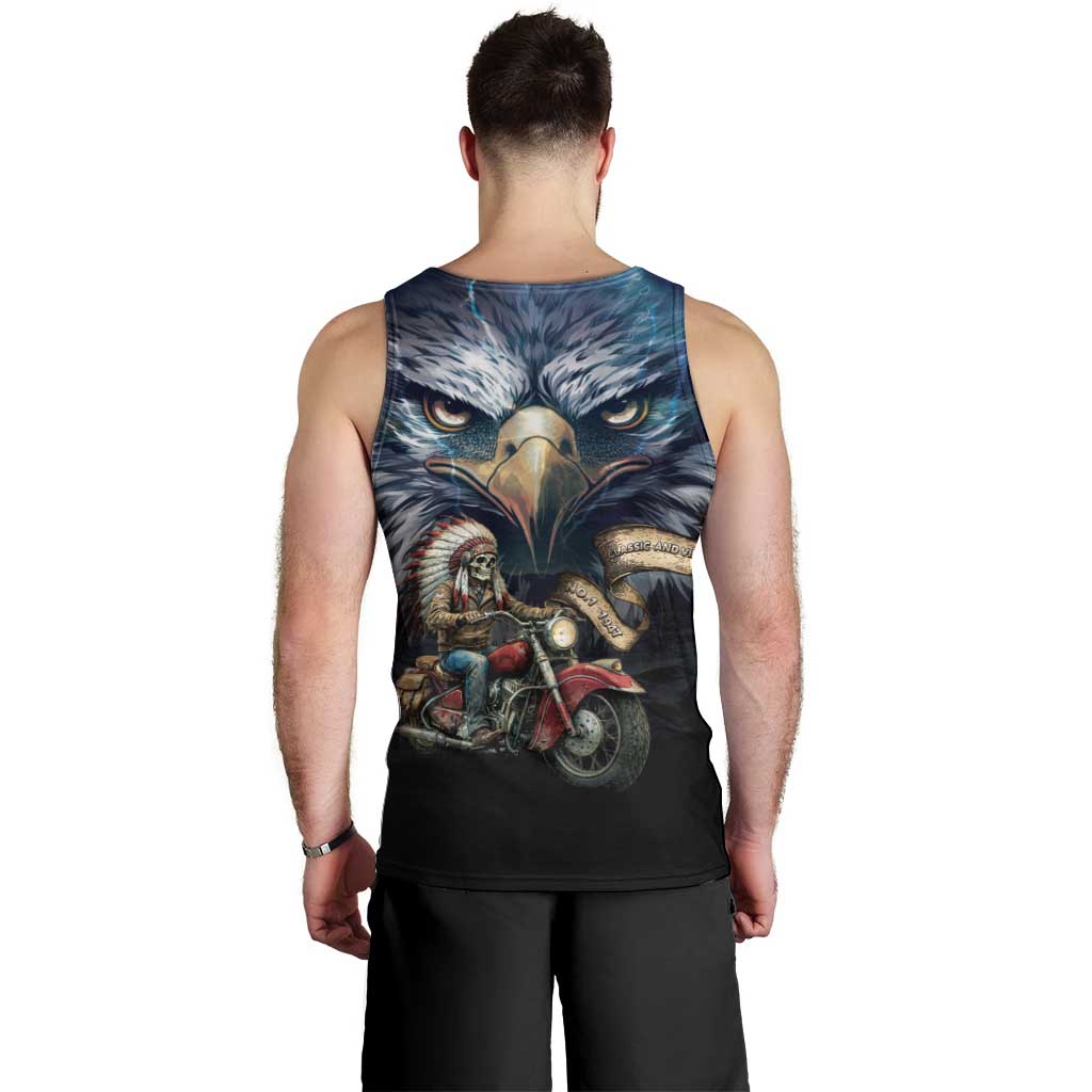 American Indian Legendary Motorcycle Men Tank Top Native American Retro Rider - Wonder Print Shop