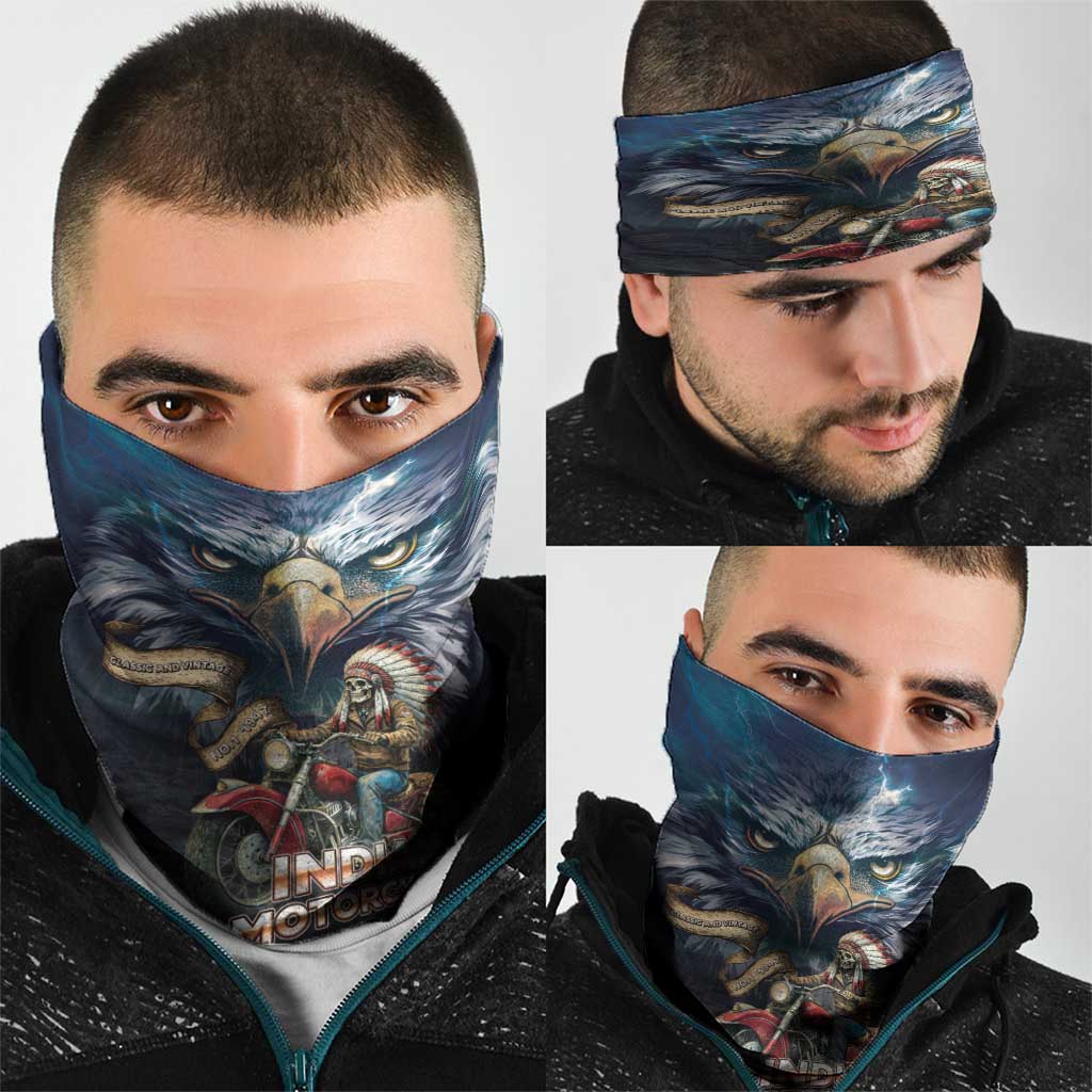 American Indian Legendary Motorcycle Neck Gaiter Native American Retro Rider - Wonder Print Shop