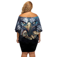 American Indian Legendary Motorcycle Off Shoulder Short Dress Native American Retro Rider - Wonder Print Shop
