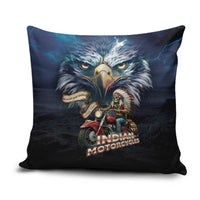 American Indian Legendary Motorcycle Pillow Cover Native American Retro Rider - Wonder Print Shop