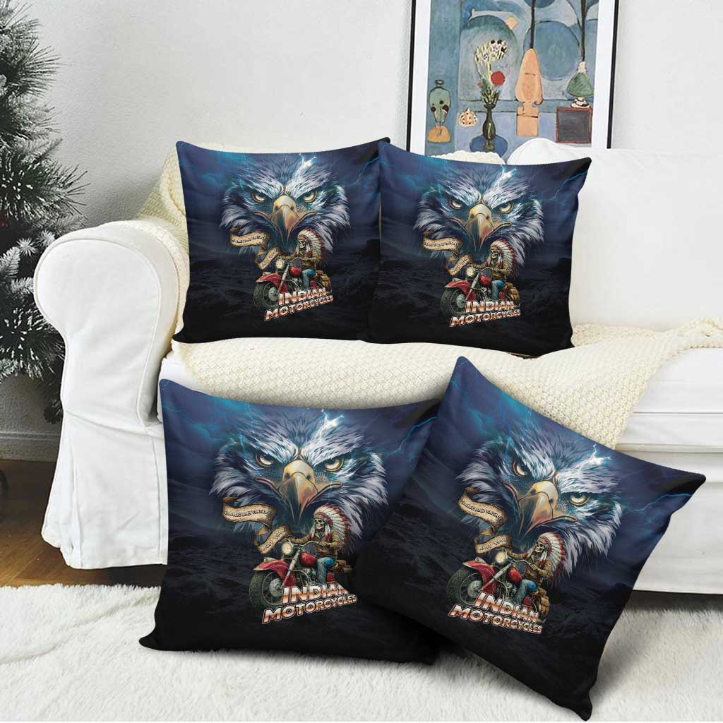 American Indian Legendary Motorcycle Pillow Cover Native American Retro Rider - Wonder Print Shop