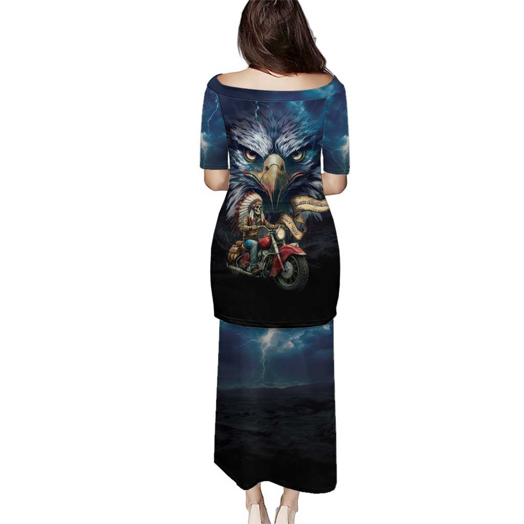 American Indian Legendary Motorcycle Puletasi Native American Retro Rider - Wonder Print Shop