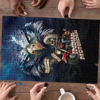 American Indian Legendary Motorcycle Puzzle Native American Retro Rider - Wonder Print Shop