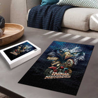 American Indian Legendary Motorcycle Puzzle Native American Retro Rider - Wonder Print Shop