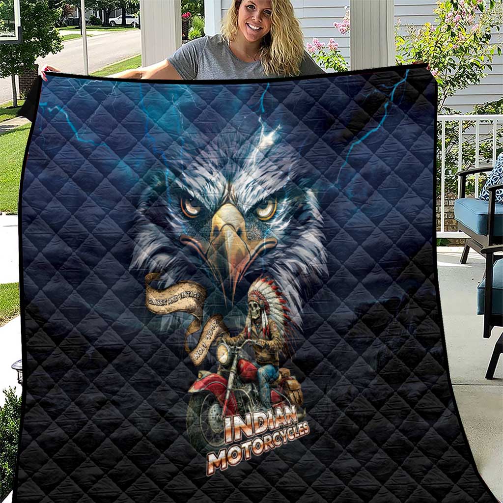 American Indian Legendary Motorcycle Quilt Native American Retro Rider - Wonder Print Shop