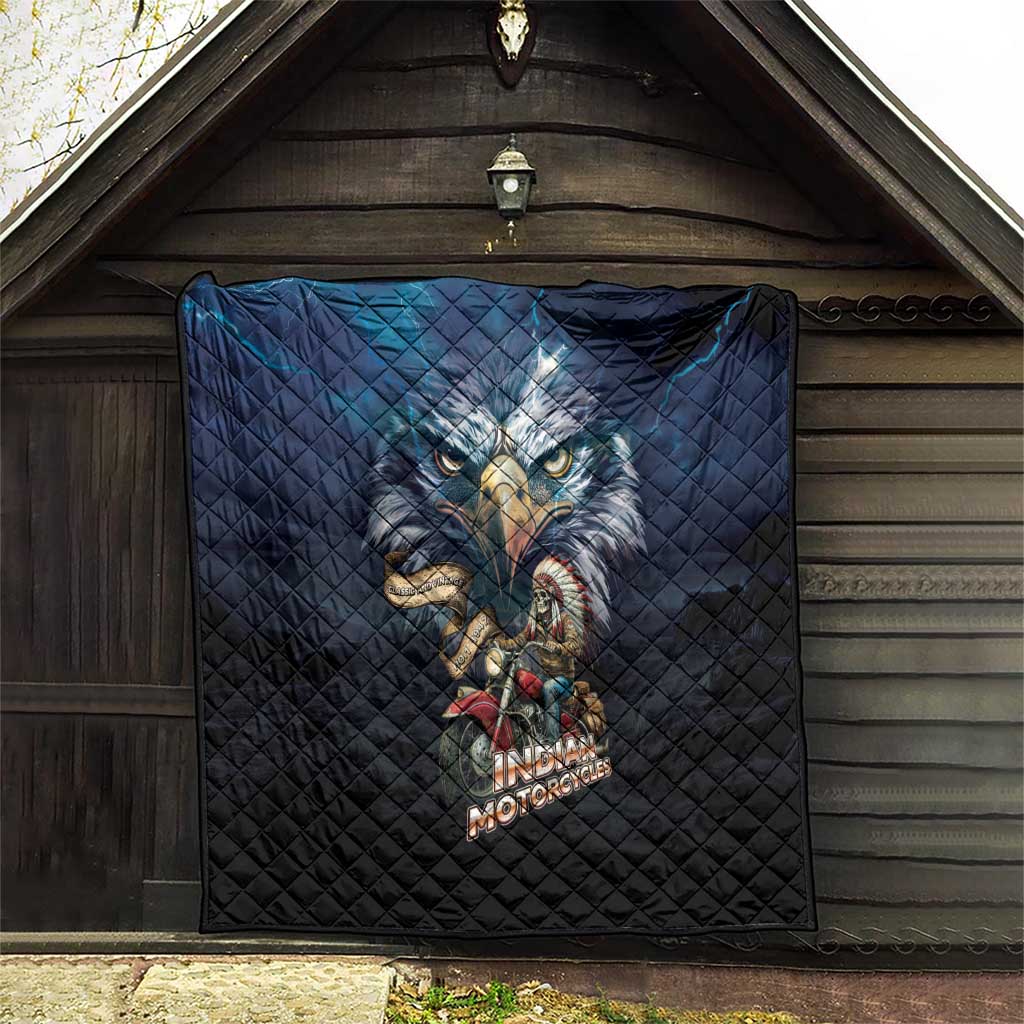 American Indian Legendary Motorcycle Quilt Native American Retro Rider - Wonder Print Shop