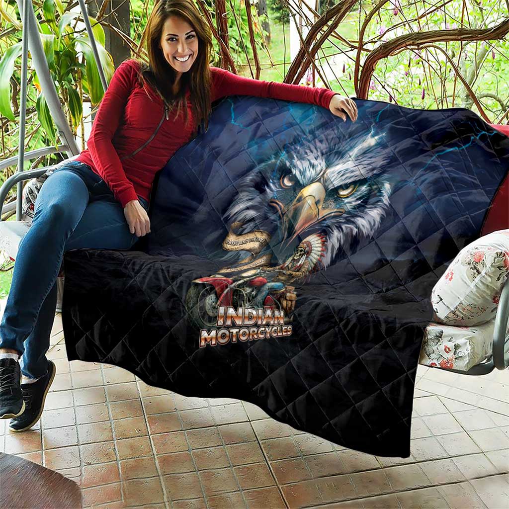American Indian Legendary Motorcycle Quilt Native American Retro Rider - Wonder Print Shop
