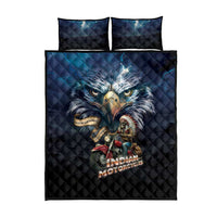 American Indian Legendary Motorcycle Quilt Bed Set Native American Retro Rider - Wonder Print Shop