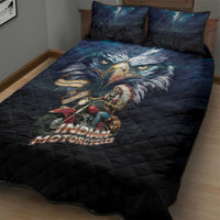 American Indian Legendary Motorcycle Quilt Bed Set Native American Retro Rider - Wonder Print Shop