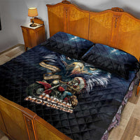 American Indian Legendary Motorcycle Quilt Bed Set Native American Retro Rider - Wonder Print Shop