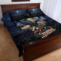 American Indian Legendary Motorcycle Quilt Bed Set Native American Retro Rider - Wonder Print Shop