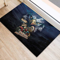 American Indian Legendary Motorcycle Rubber Doormat Native American Retro Rider - Wonder Print Shop