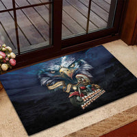American Indian Legendary Motorcycle Rubber Doormat Native American Retro Rider - Wonder Print Shop