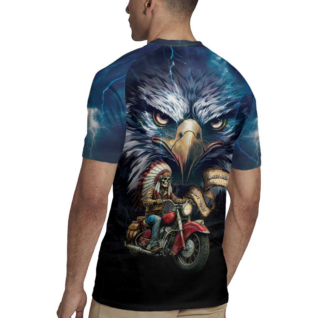 American Indian Legendary Motorcycle Rugby Jersey Native American Retro Rider - Wonder Print Shop