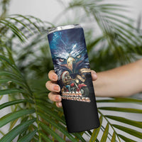 American Indian Legendary Motorcycle Skinny Tumbler Native American Retro Rider - Wonder Print Shop