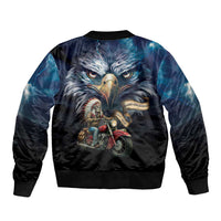 American Indian Legendary Motorcycle Sleeve Zip Bomber Jacket Native American Retro Rider - Wonder Print Shop