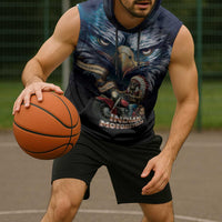 American Indian Legendary Motorcycle Sleeveless Hoodie Native American Retro Rider - Wonder Print Shop