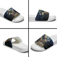 American Indian Legendary Motorcycle Slide Sandals Native American Retro Rider - Wonder Print Shop