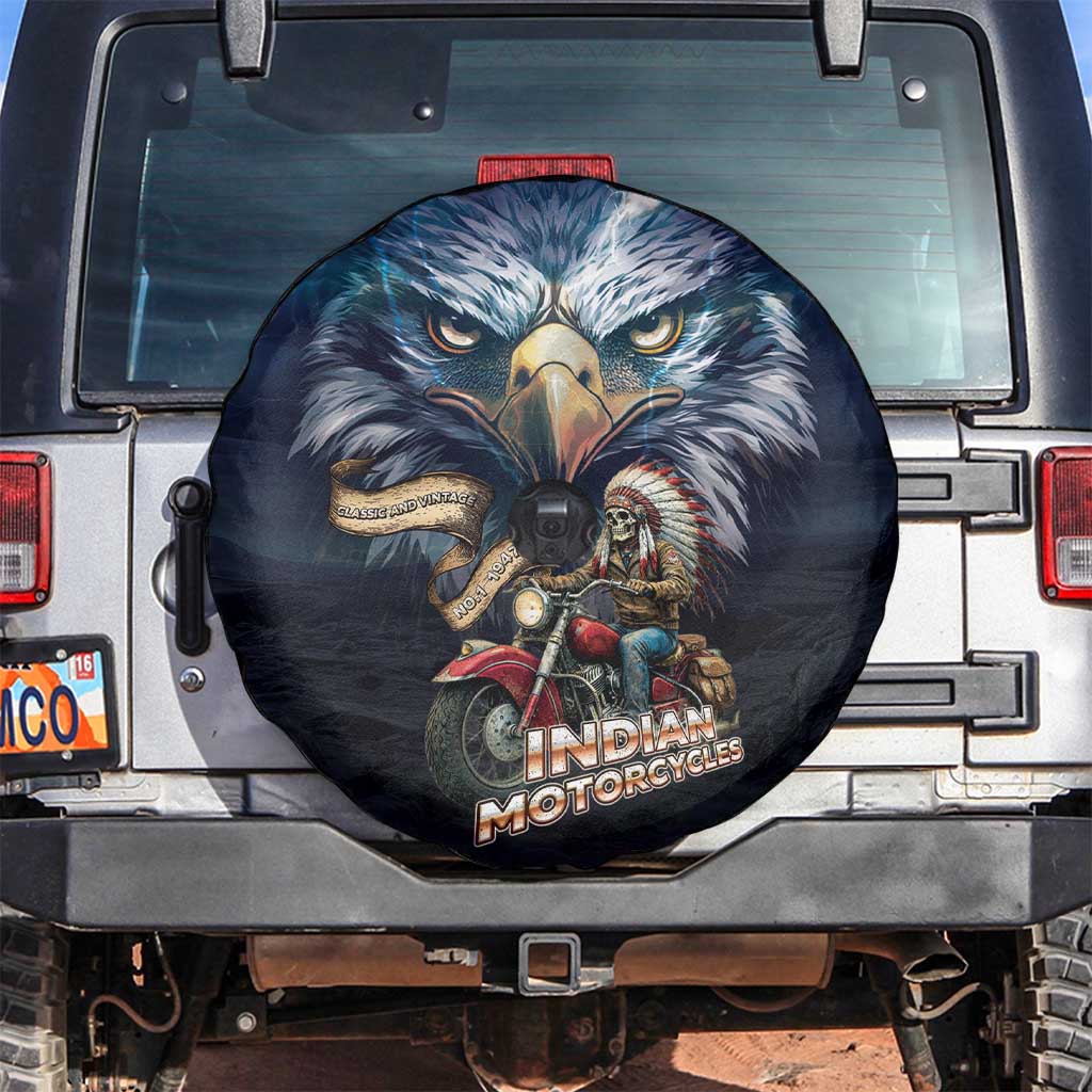 American Indian Legendary Motorcycle Spare Tire Cover Native American Retro Rider - Wonder Print Shop