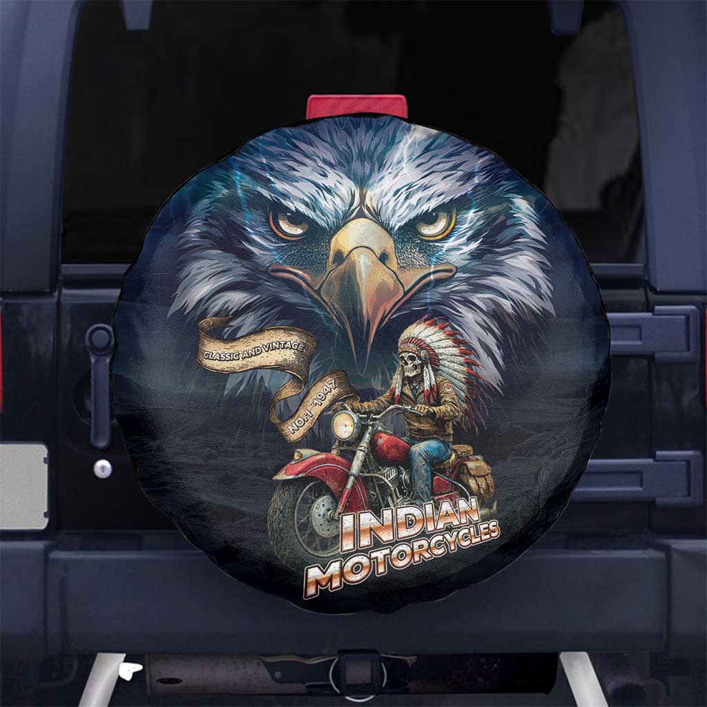 American Indian Legendary Motorcycle Spare Tire Cover Native American Retro Rider - Wonder Print Shop