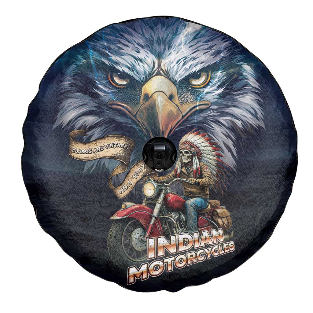 American Indian Legendary Motorcycle Spare Tire Cover Native American Retro Rider - Wonder Print Shop