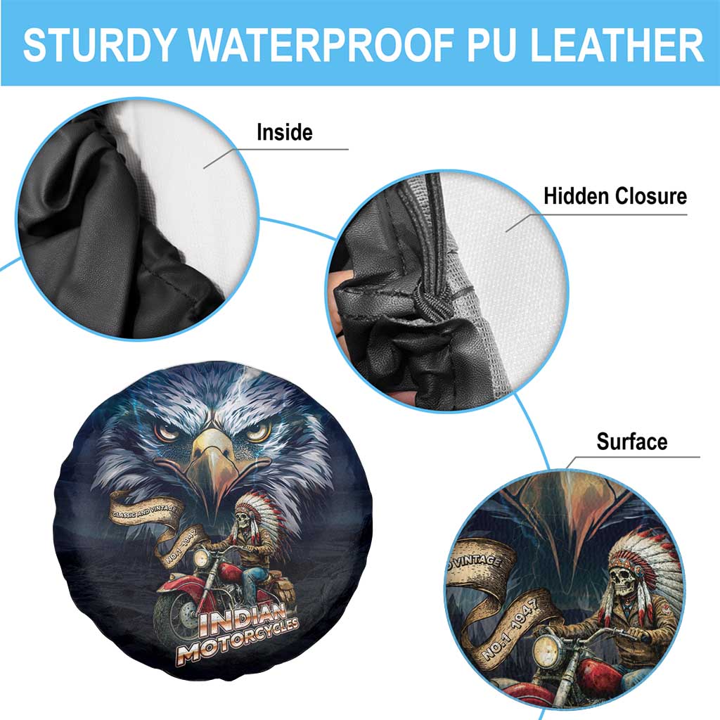 American Indian Legendary Motorcycle Spare Tire Cover Native American Retro Rider - Wonder Print Shop